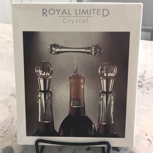 Royal Limited crystal corkscrew and 2 stoppers